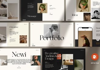 商务业务作品集投资组合展示PPT模板 - 顶尖PPT