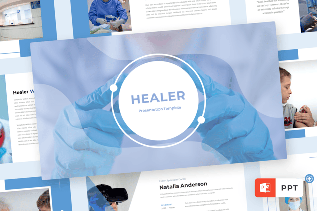 蓝色医疗医学学术报告PPT模板 - 顶尖PPT