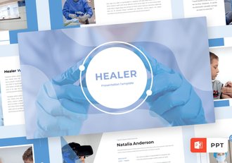 蓝色医疗医学学术报告PPT模板 - 顶尖PPT