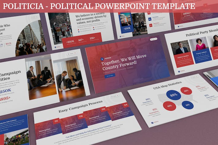 国外选举政治家介绍政治主题PPT模板 - 顶尖PPT