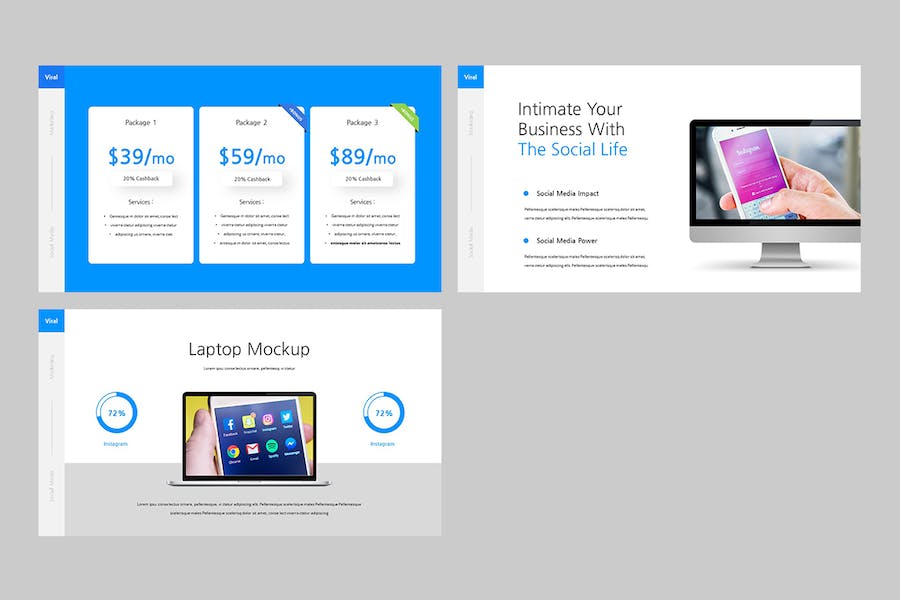 社交媒体营销推广策略讲述Keynote模板 - 顶尖PPT