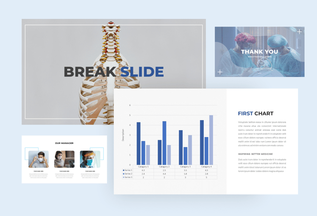 蓝色医疗医学学术报告PPT模板 - 顶尖PPT