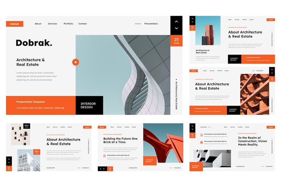 建筑设计房地产项目介绍PPT模板 - 顶尖PPT