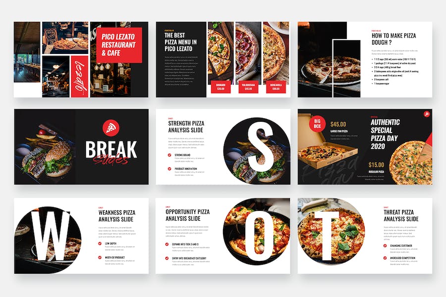 披萨快餐主题keynote模板 - 顶尖PPT