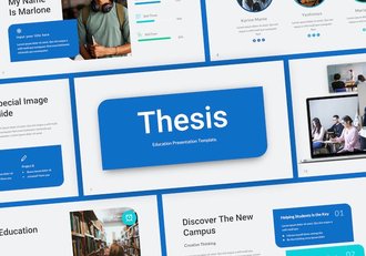 论文蓝图教育教学PPT模板 - 顶尖PPT