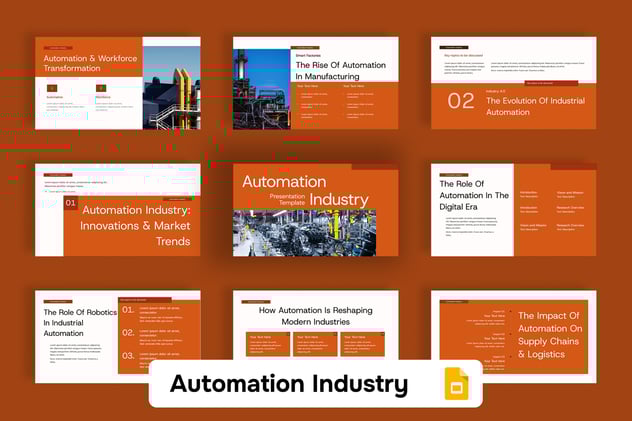AI自动化行业演示PPT模板 - 顶尖PPT