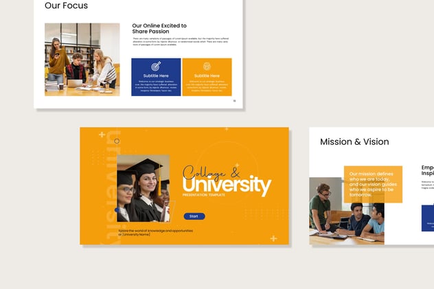 校园场景拼贴风格大学主题Keynote演讲模板 - 顶尖PPT