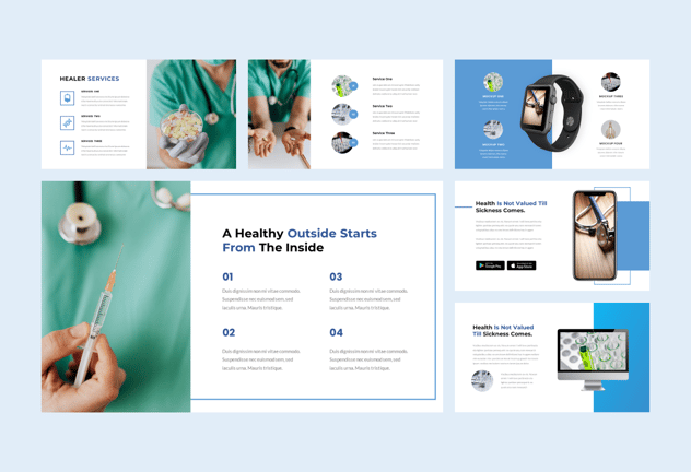 蓝色医疗医学学术报告PPT模板 - 顶尖PPT