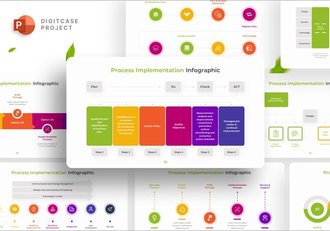 彩色可视化流程信息图形PPT模板 - 顶尖PPT