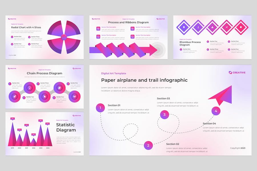 创意艺术数字展示方案PPT模板 - 顶尖PPT