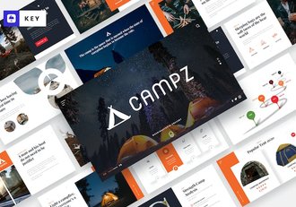 户外露营大篷车keynote模板 - 顶尖PPT