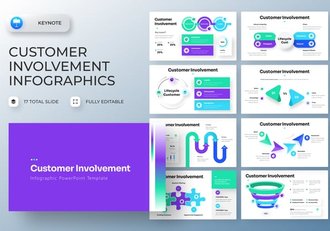 客户参与信息图表keynote模板 - 顶尖PPT