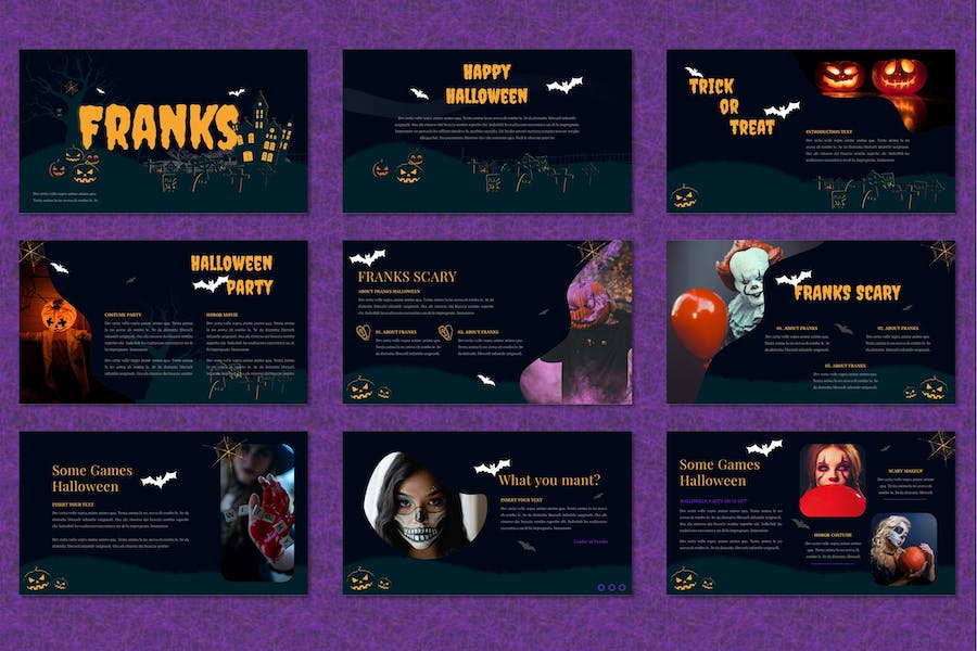 万圣节节日主题派对活动宣传Keynote模板 - 顶尖PPT