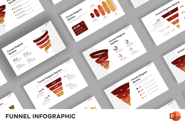 渐变漏斗信息图形PPT模板 - 顶尖PPT