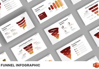 渐变漏斗信息图形PPT模板 - 顶尖PPT