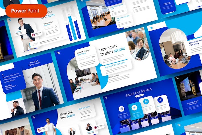 清新商务风格设计展示PPT模板 - 顶尖PPT