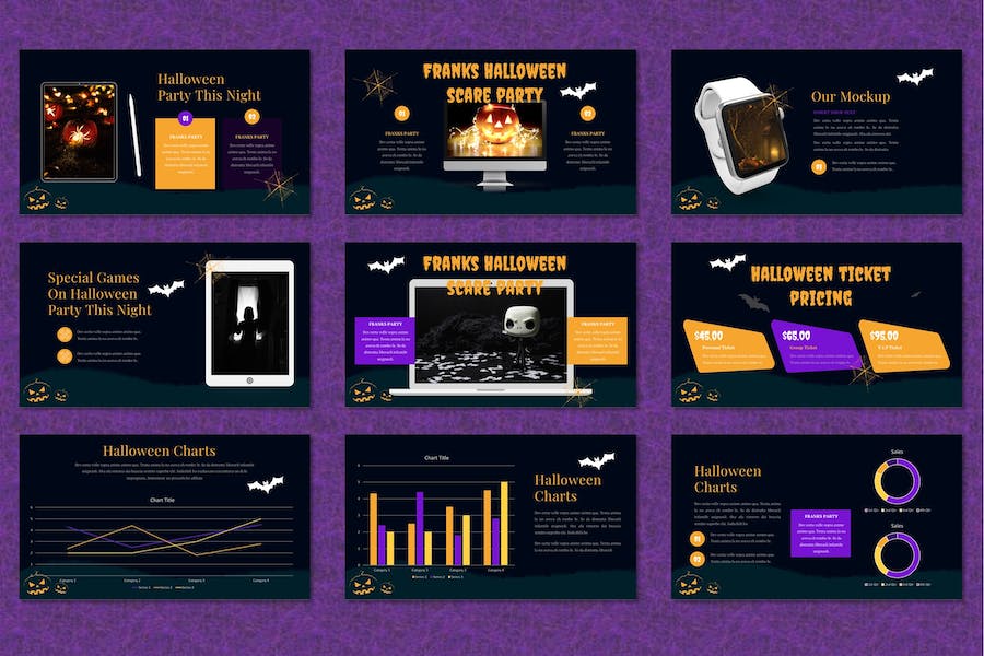 万圣节节日主题派对活动宣传Keynote模板 - 顶尖PPT