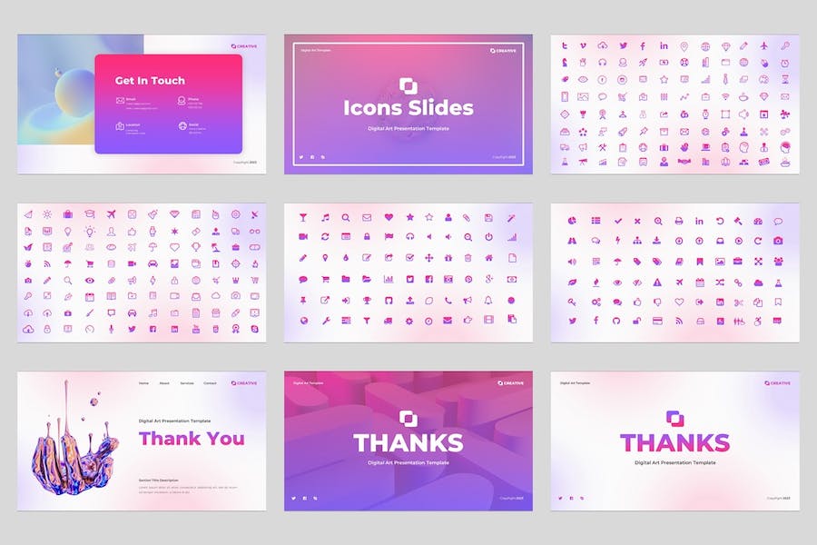 创意艺术数字展示方案PPT模板 - 顶尖PPT