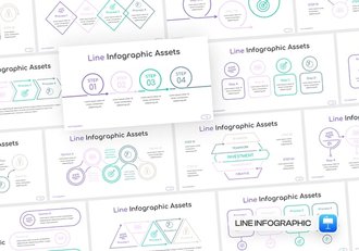 线稿秒变流程步骤线路信息图形keynote模板 - 顶尖PPT
