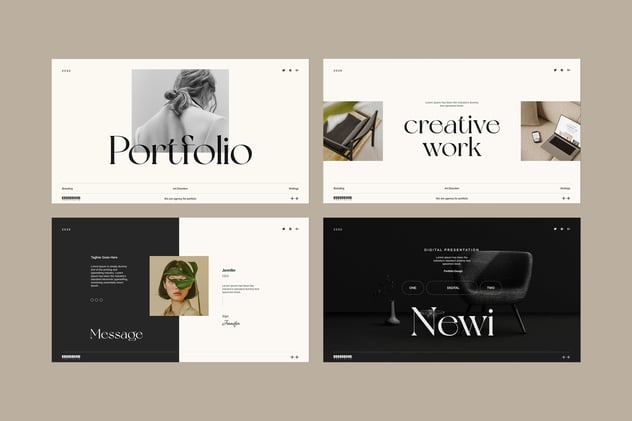 商务业务作品集投资组合展示PPT模板 - 顶尖PPT