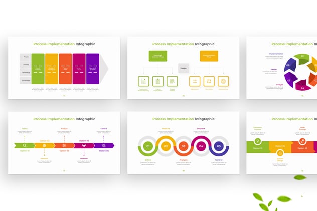彩色可视化流程信息图形PPT模板 - 顶尖PPT