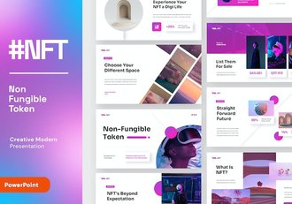 NFT虚拟资产交易应用PPT模板 - 顶尖PPT