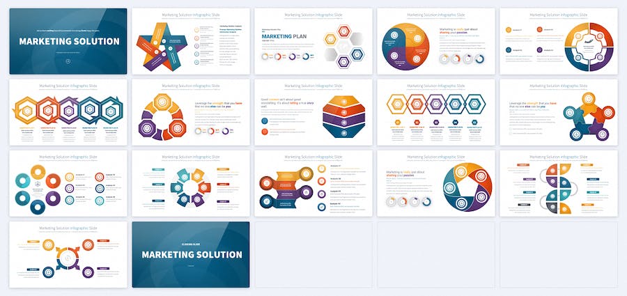 营销解决方案主题信息图形keynote模板 - 顶尖PPT
