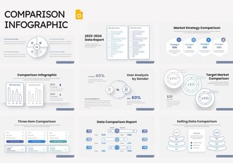 对比信息图表数据分析PPT模板 - 顶尖PPT