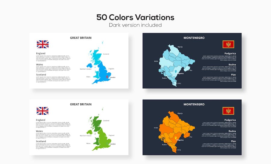 欧洲各个国家地图PPT动画模板 - 顶尖PPT