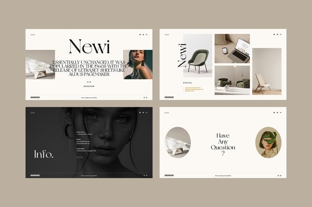 商务业务作品集投资组合展示PPT模板 - 顶尖PPT