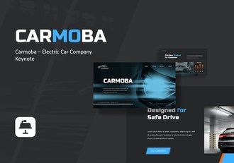 电动汽车公司介绍展示新能源汽车主题keynote模板 - 顶尖PPT