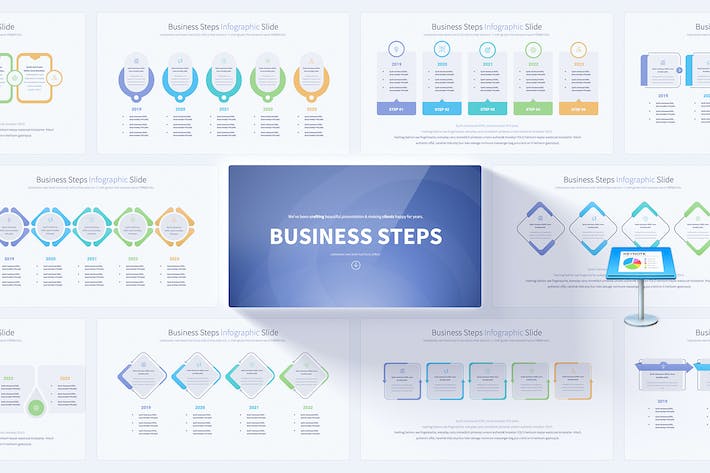 业务步骤信息图形PPT模板 - 顶尖PPT