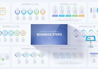 业务步骤信息图形PPT模板 - 顶尖PPT