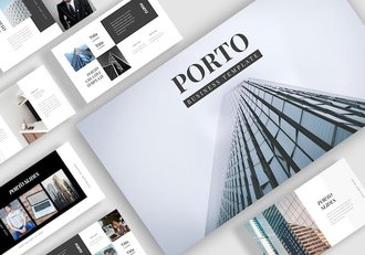 极简商务建筑风格展示PPT模板 - 顶尖PPT