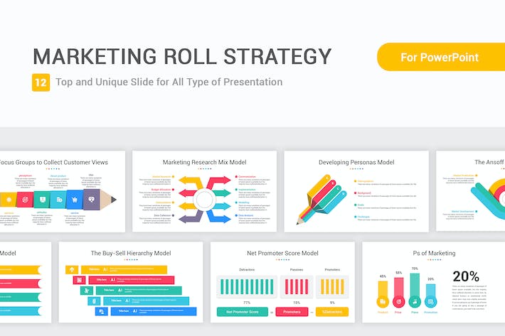 营销滚动战略模型图表PPT模板 - 顶尖PPT