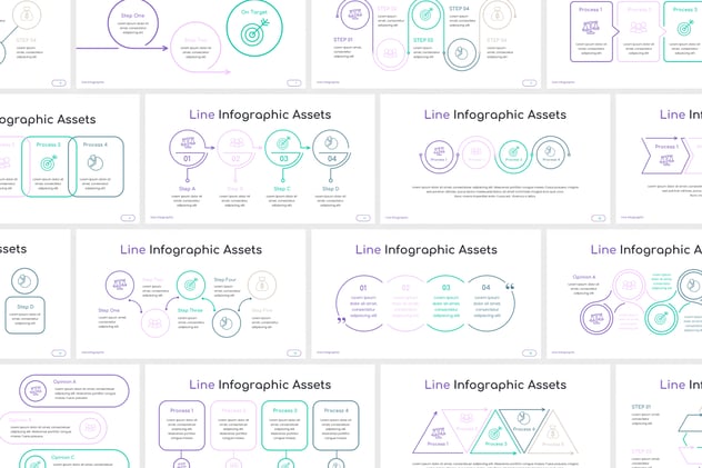 线稿秒变流程步骤线路信息图形keynote模板 - 顶尖PPT