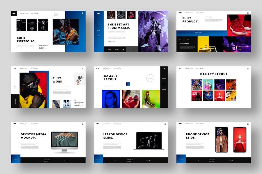 时尚流行风格服装模特展示品牌宣传PPT模板 - 顶尖PPT