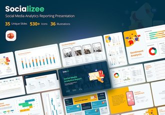 社交媒体数据分析展示报告PPT模板 - 顶尖PPT