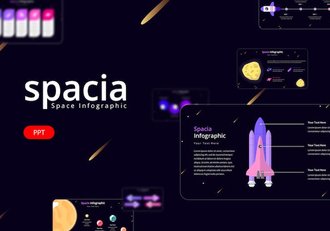 SpaceX太空探索技术信息图形PPT模板 - 顶尖PPT