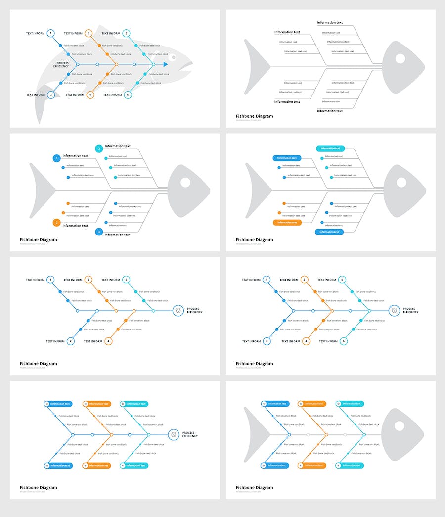 鱼骨石川图问题分析PPT模板 - 顶尖PPT