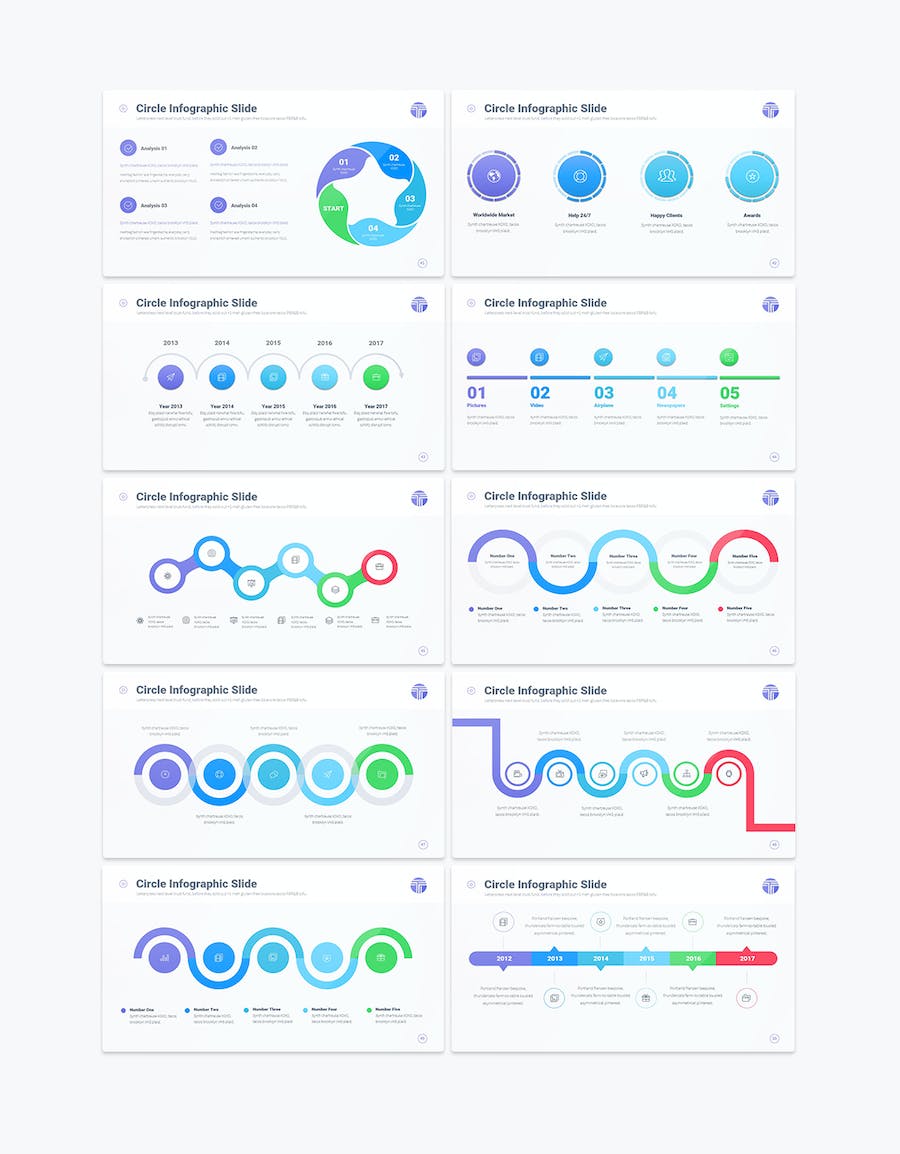 创意科技风格数据图形工作总结分析keynote模板 - 顶尖PPT