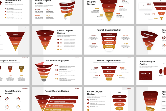 渐变漏斗信息图形PPT模板 - 顶尖PPT