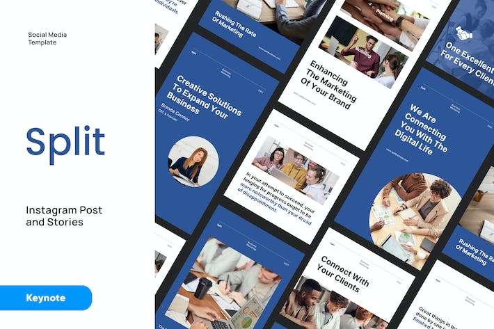 商业品牌 Instagram 内容发布Keynote演示模板 - 顶尖PPT