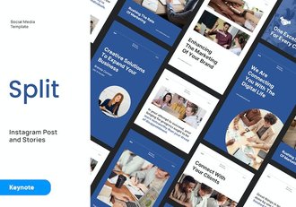 商业品牌 Instagram 内容发布Keynote演示模板 - 顶尖PPT