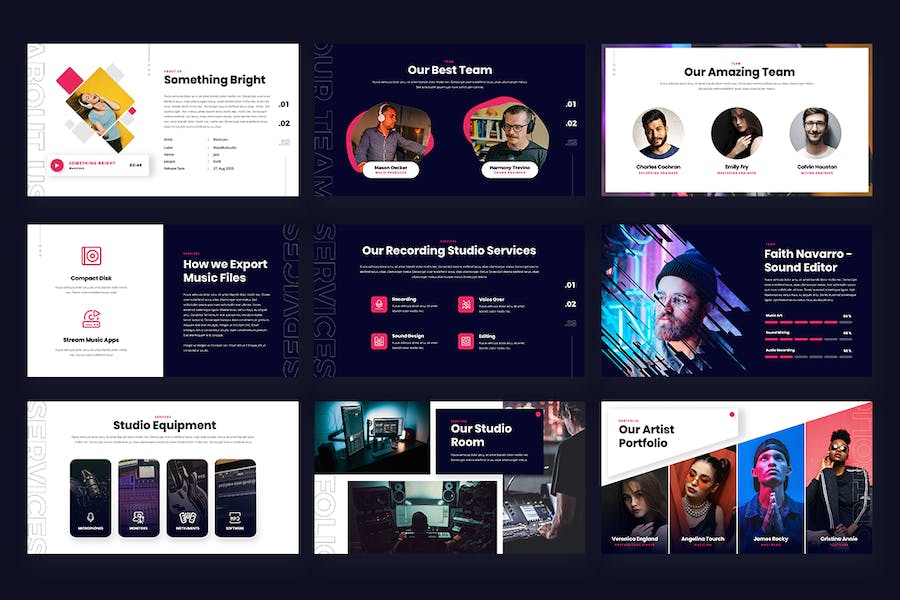 音乐制作人业务推广宣传展示Keynote模板 - 顶尖PPT