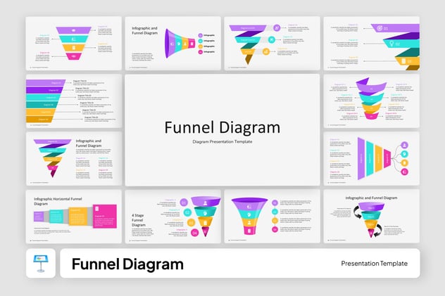 漏斗图数据可视化Keynote模板 - 顶尖PPT