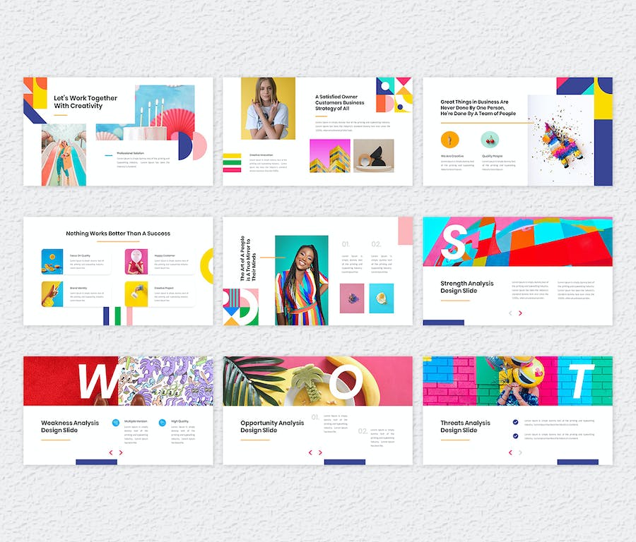 创意几何图形简约PPT模板 - 顶尖PPT