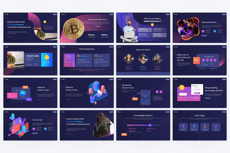 精美大气比特币虚拟货币宣传介绍企业介绍多用途PPT模板 - 顶尖PPT