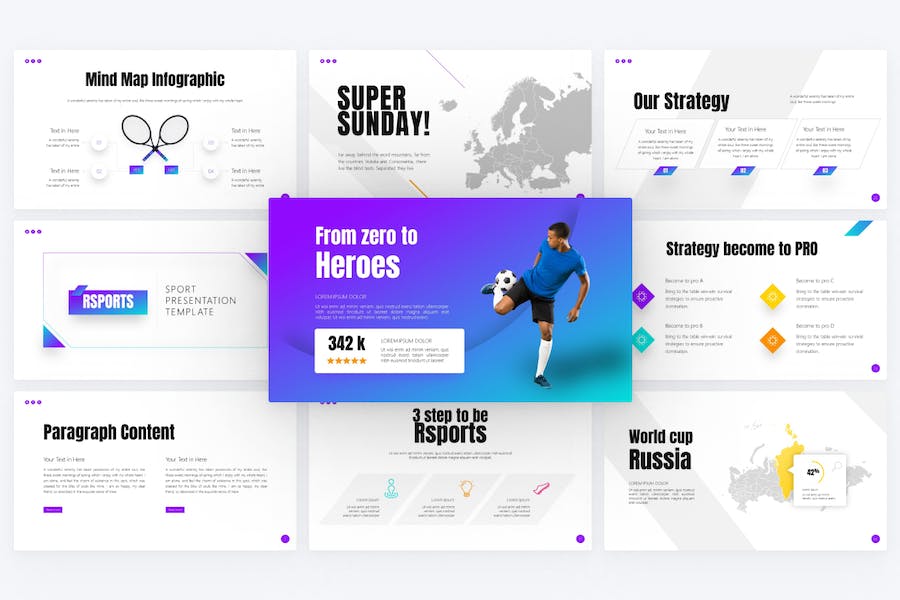 创意精美海上冲浪体育运动主题PPT模板 - 顶尖PPT