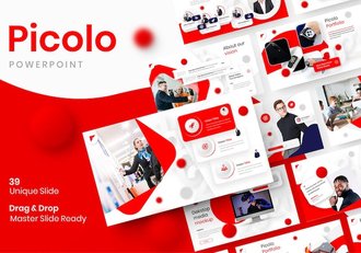 创意红色圆点企业团队介绍工作计划总结PPT模板 - 顶尖PPT